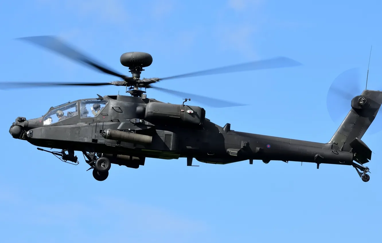 Photo wallpaper the sky, helicopter, Flies, Westland AH-64 Apache