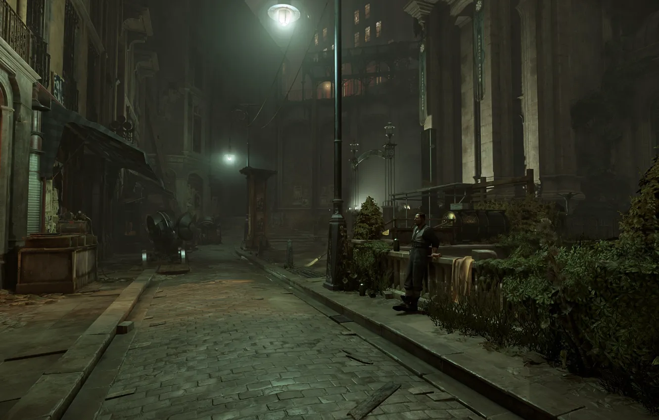 Photo wallpaper city, the city, street, the game, lights, Dishonored, Danuoll, Dunwall