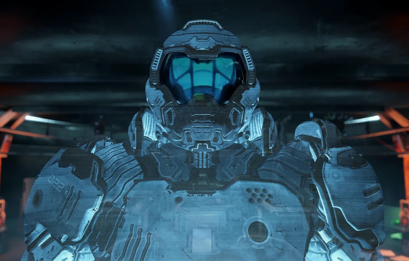 Photo wallpaper the game, costume, Doom, 2016