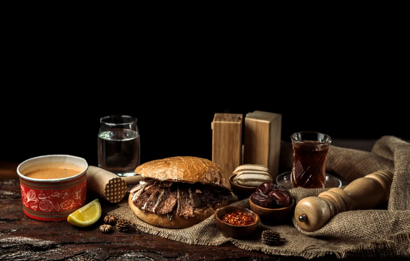 Photo wallpaper main, soup, full, lunch, business, course, consisting