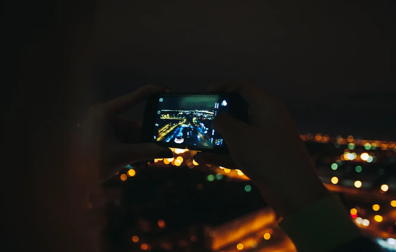 Photo wallpaper night, the city, iPhone