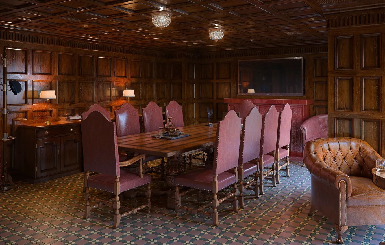 Photo wallpaper interior, club, English style, club Greene King-restaurant & Pub