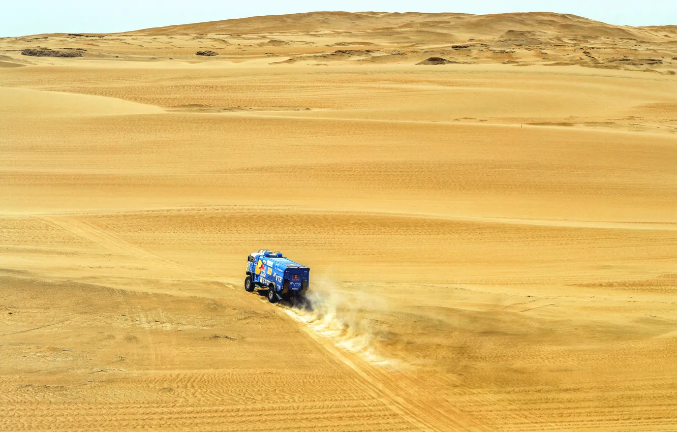 Photo wallpaper Sand, Truck, Race, Master, Russia, 500, Kamaz, Rally