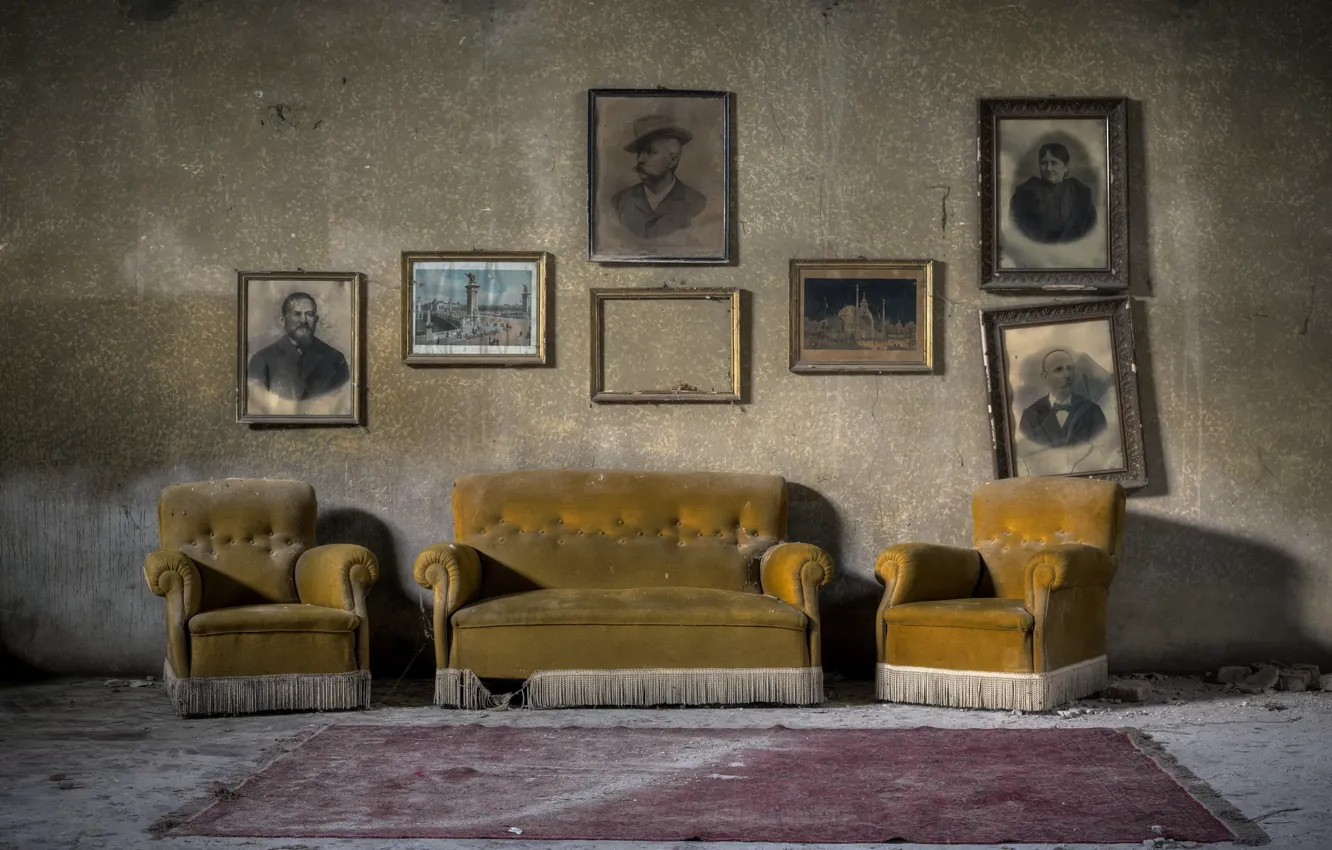 Photo wallpaper room, sofa, chair