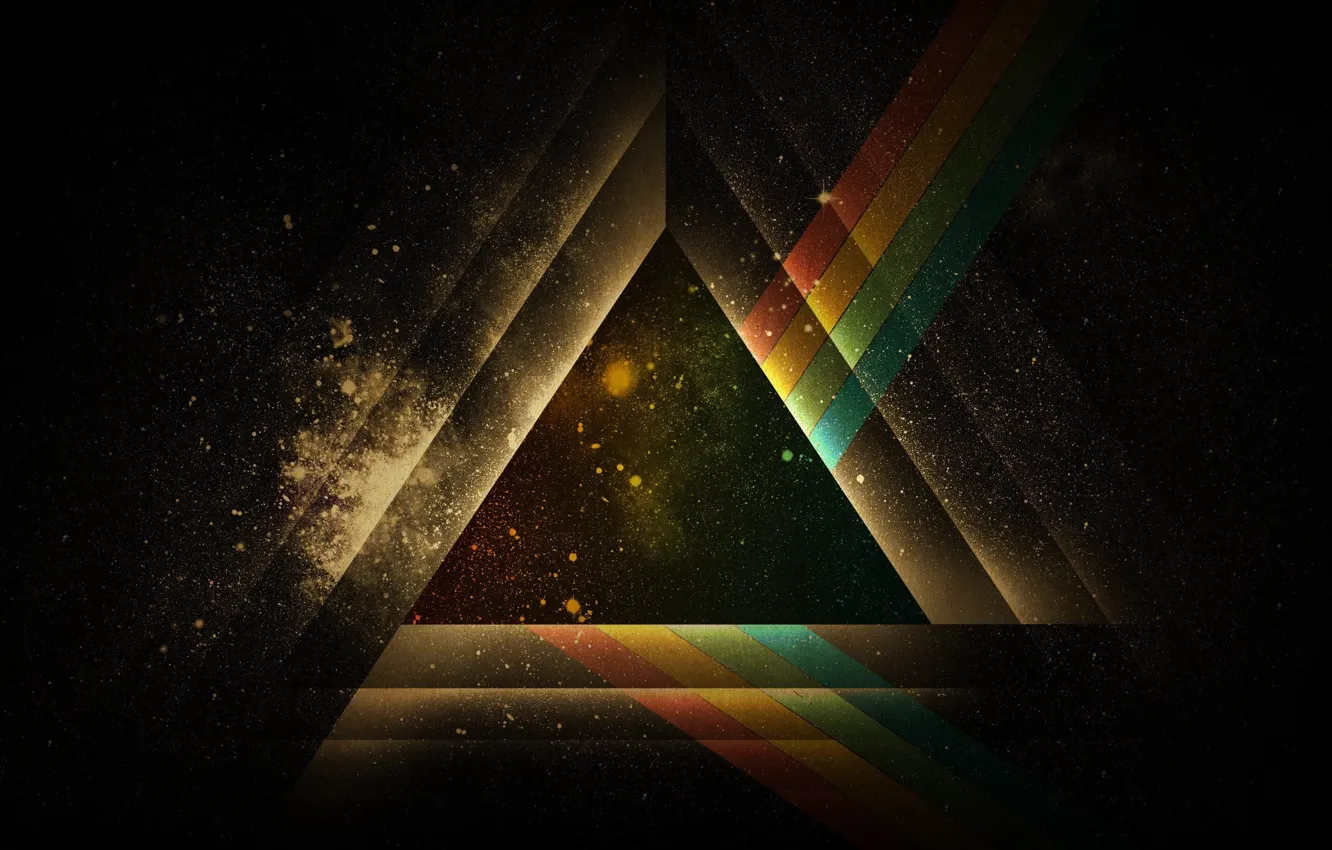 Photo wallpaper Minimalism, Galaxy, Space, The universe, Triangle, Pink Floyd, Abstraction, Figure