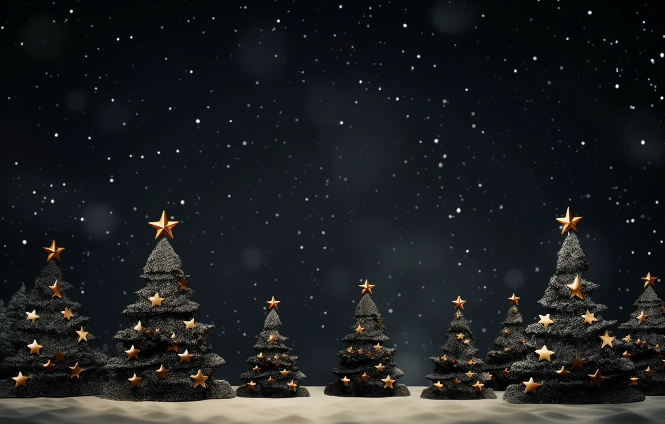 Photo wallpaper tree, new year, Christmas, herringbone, Christmas decorations, AI art, neural network