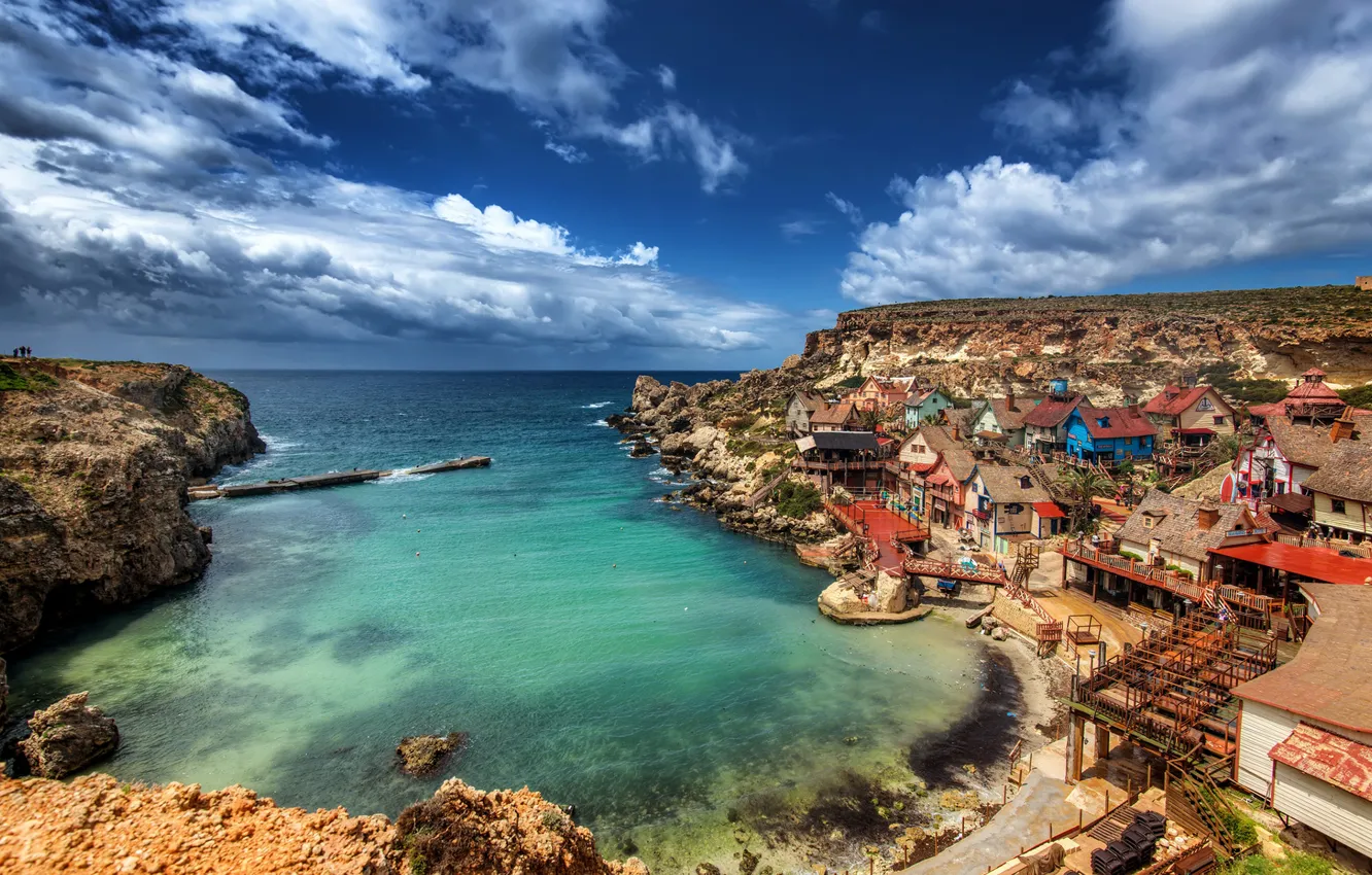 Photo wallpaper beach, sea, coast, Malta, popeye village, mediterranian