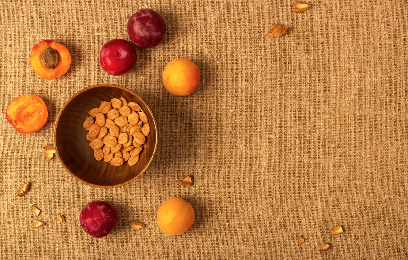 Photo wallpaper nuts, apricots, drain