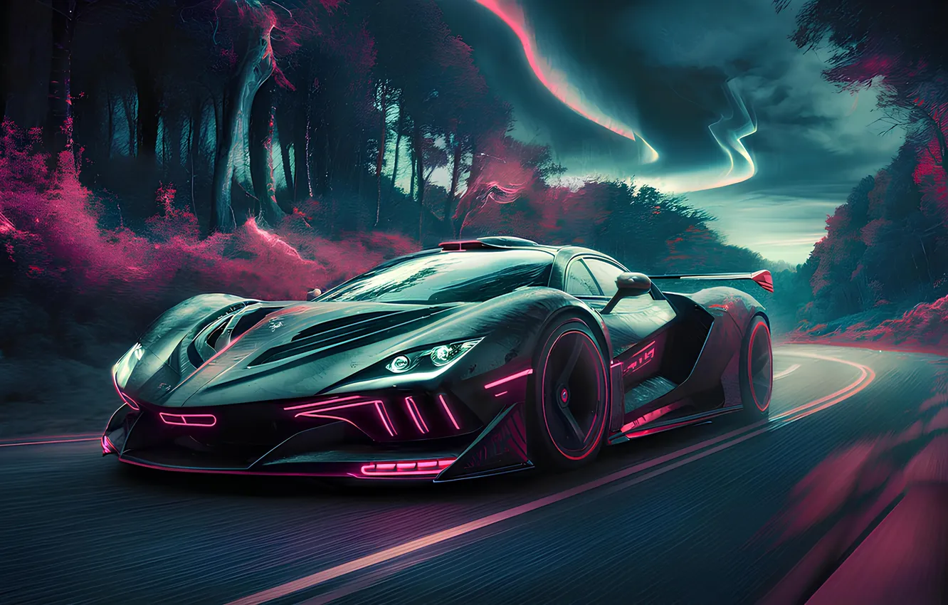 Photo wallpaper modern, escape, speed, cyberpunk, racing, luxury, automobiles, adventure