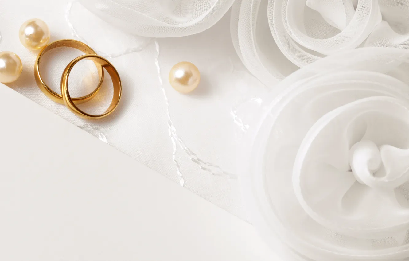 Photo wallpaper ring, fabric, pearl