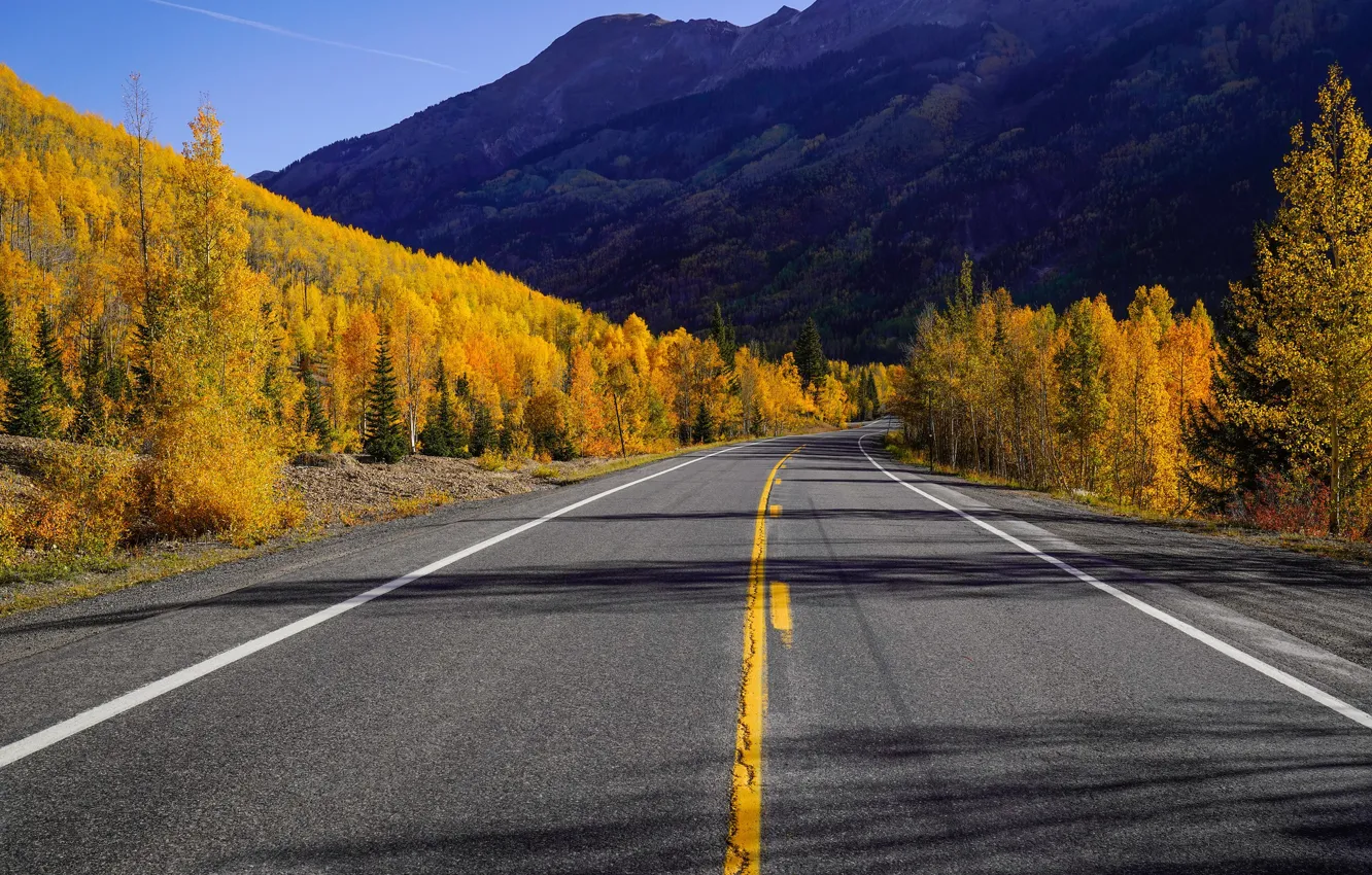 Photo wallpaper autumn, Colorado, Million Dollar Highway
