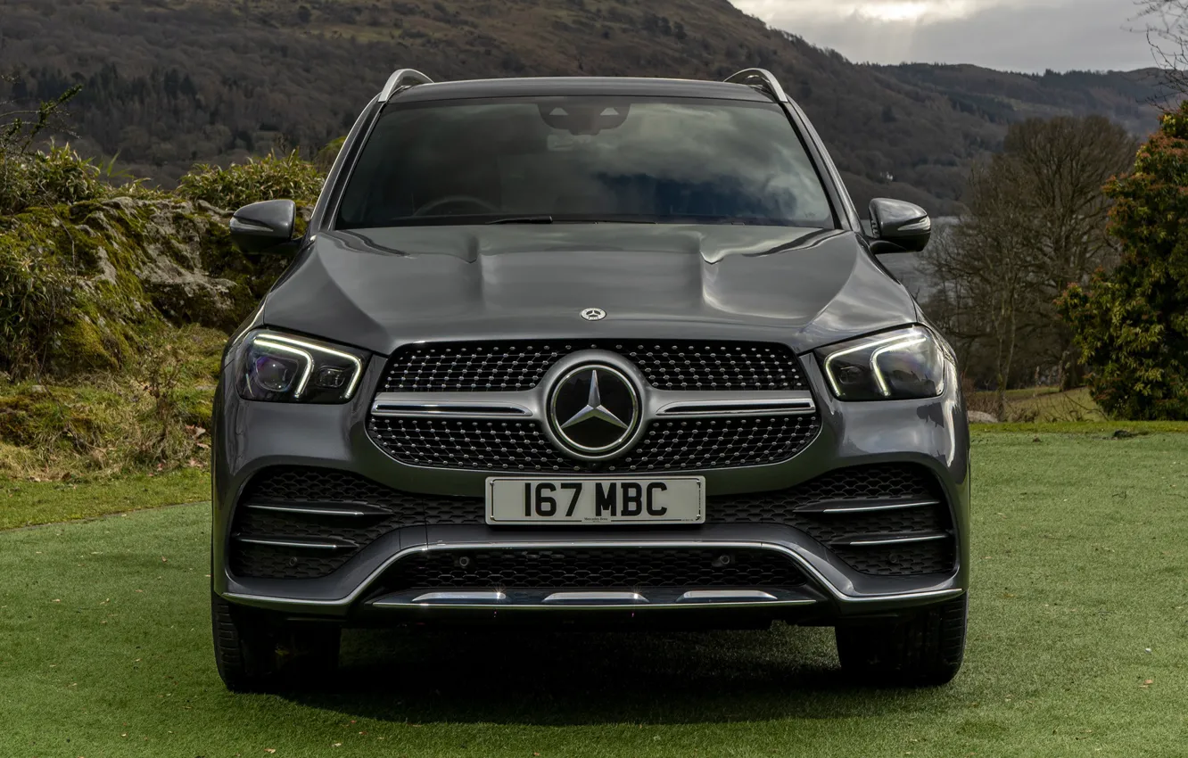 Photo wallpaper grass, mountains, nature, Mercedes-Benz, space, SUV, AMG, Hybrid