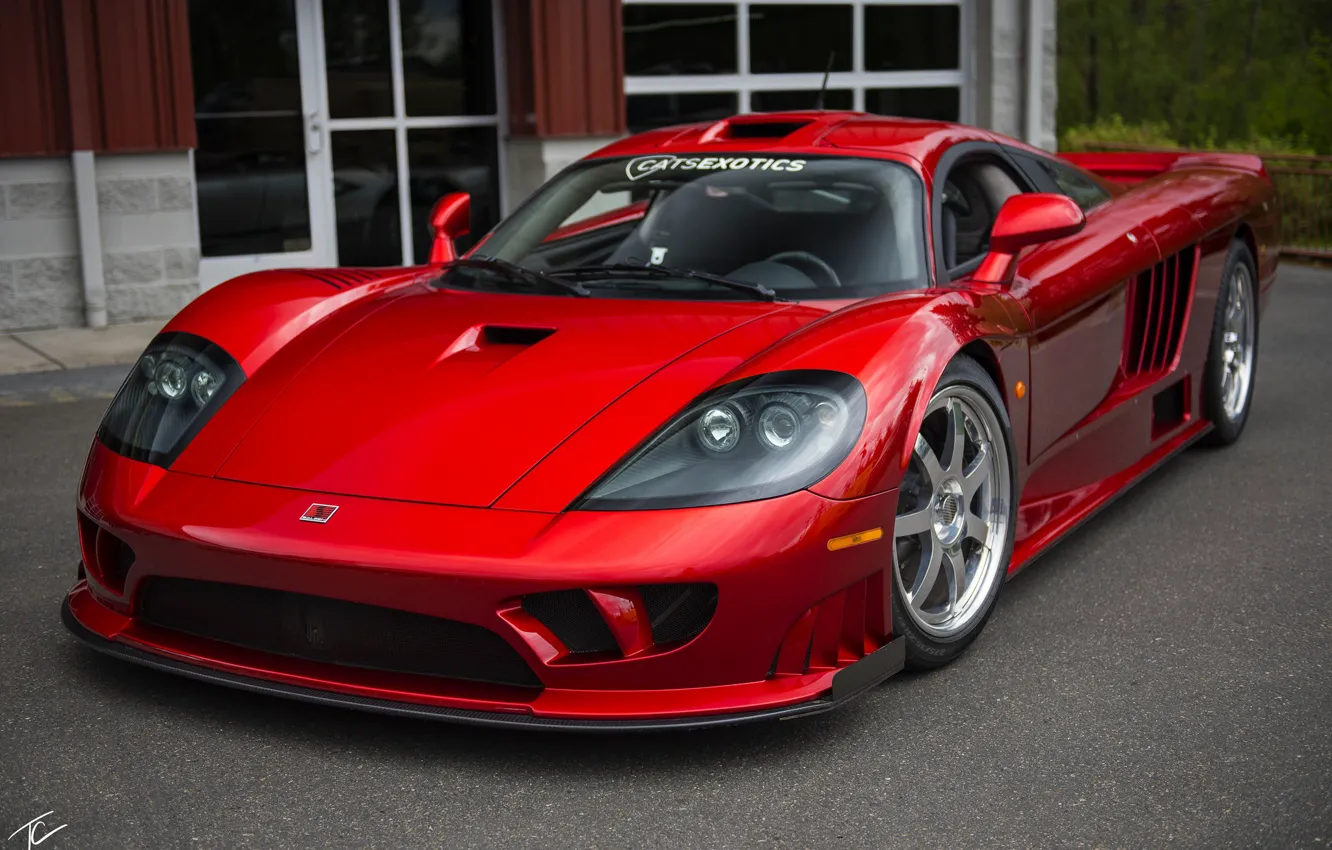 Photo wallpaper red, design, sports car, the front, Twin Turbo, Saleen S7, manual Assembly