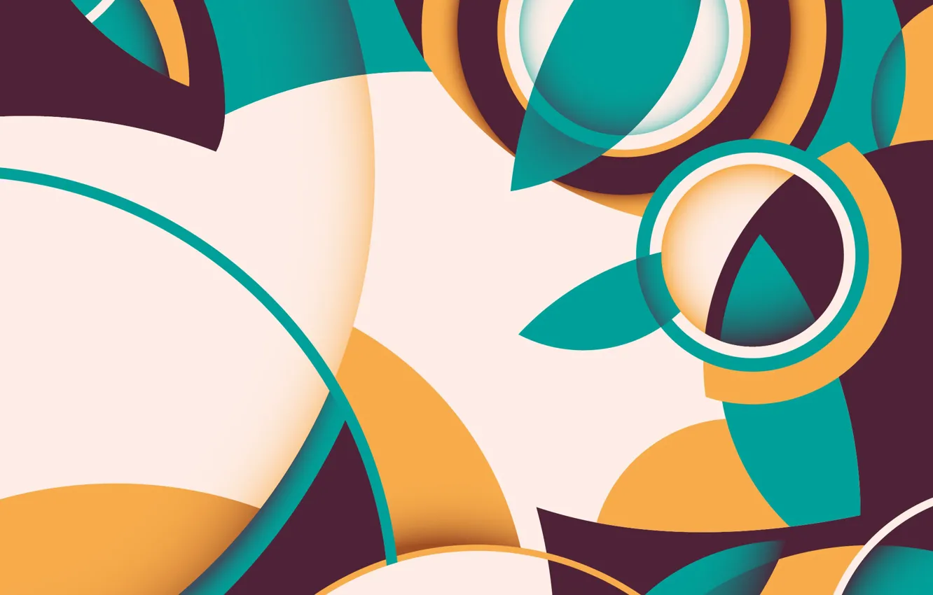 Photo wallpaper line, circles, abstraction, retro, vector, background