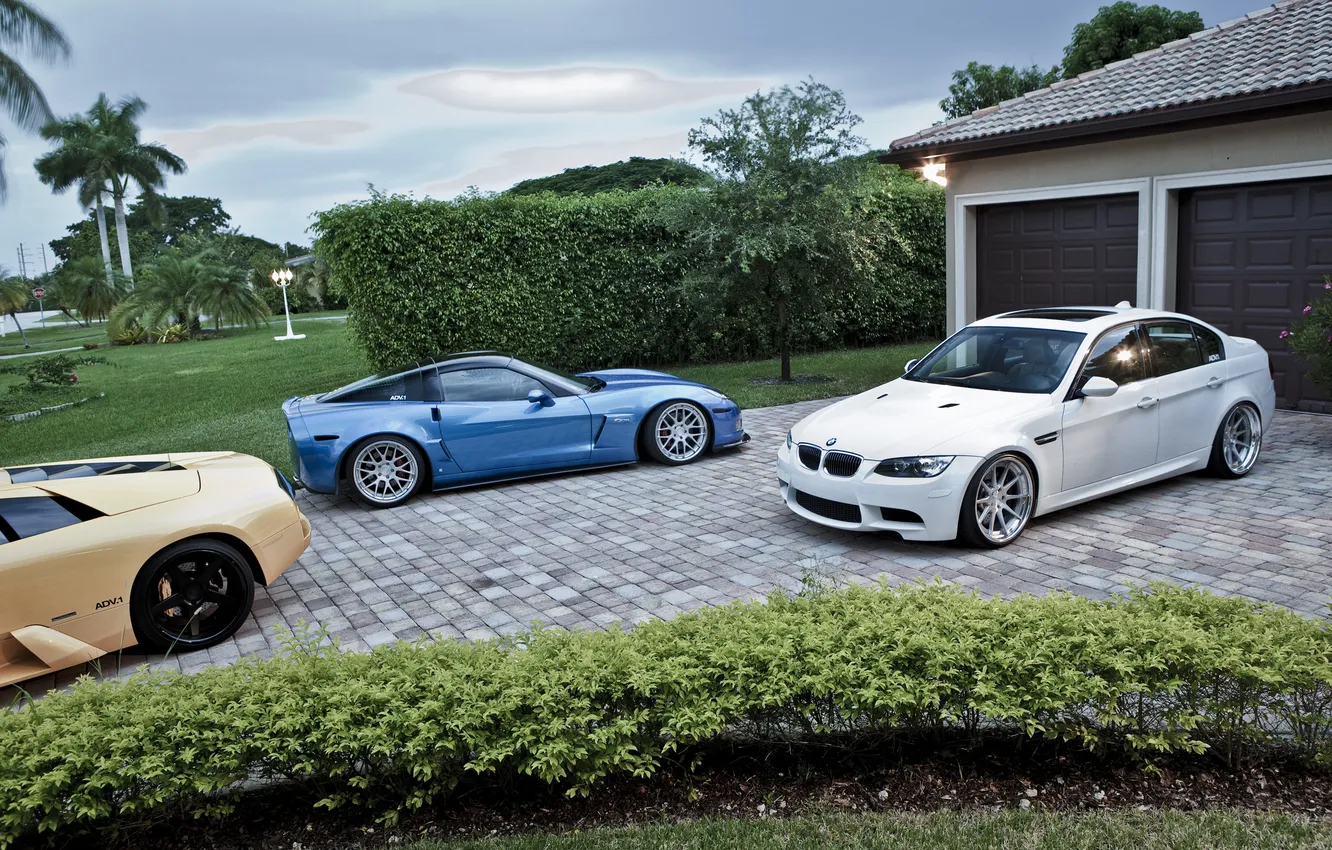 Photo wallpaper Lamborghini, Corvette, Chevrolet, BMW, cars, cars, murcielago, auto wallpapers