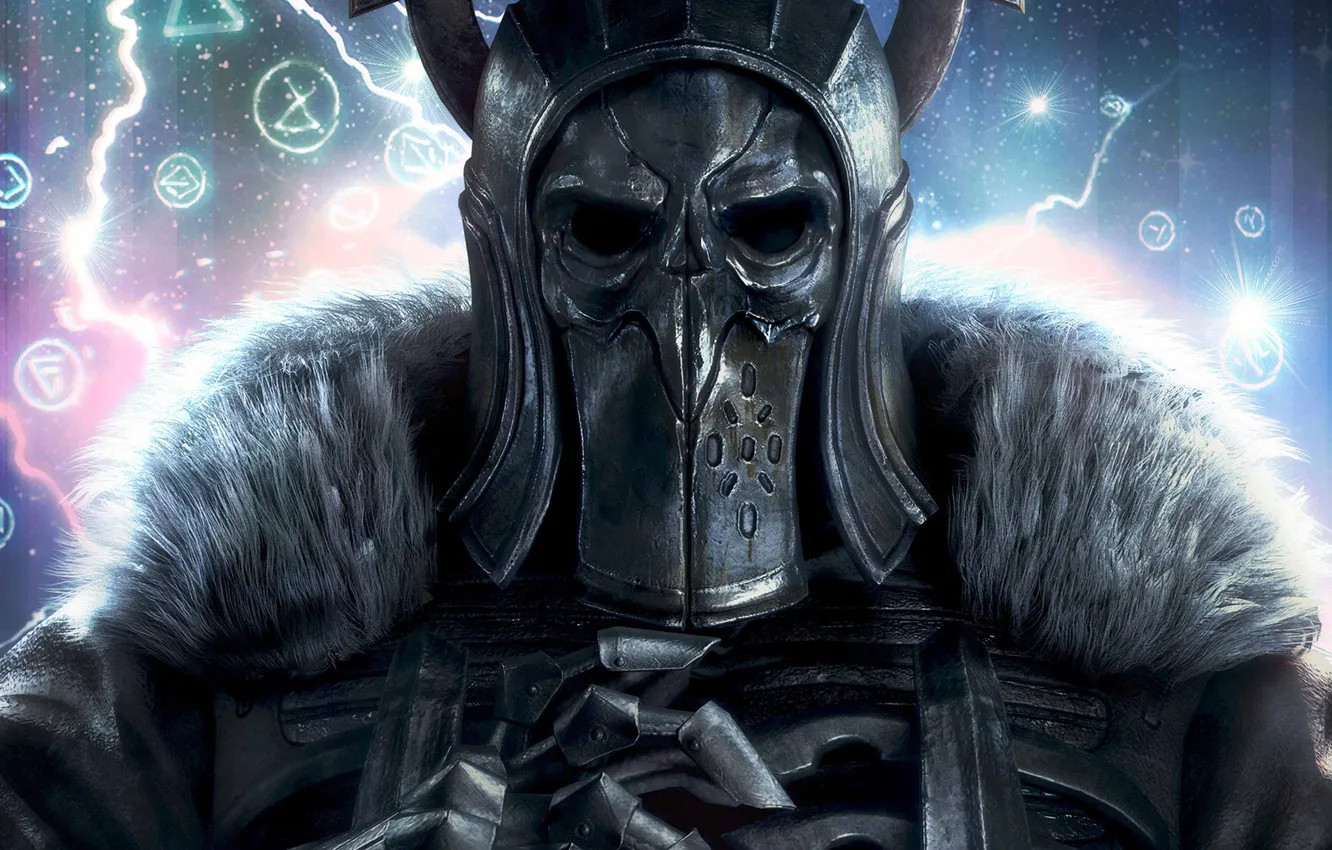 Photo wallpaper armor, helmet, fur, The Witcher 3