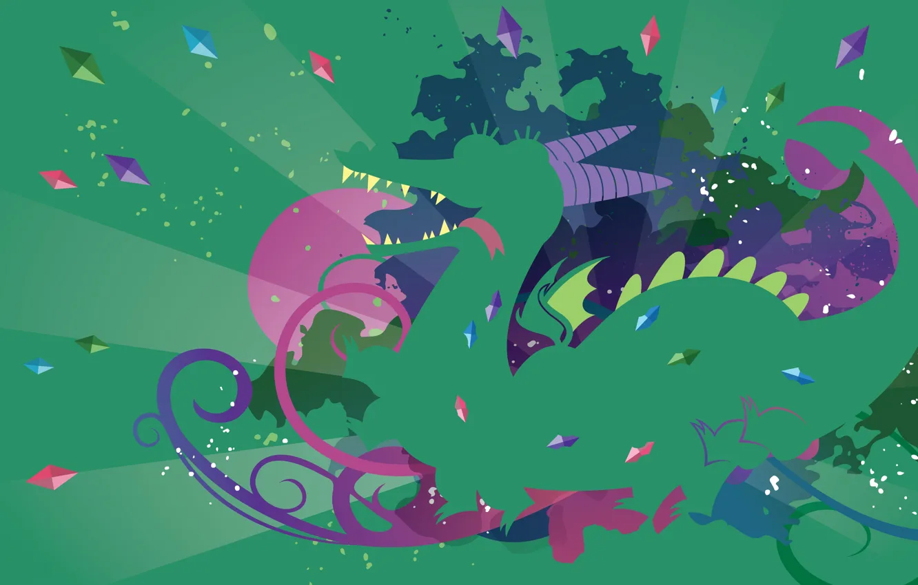 Photo wallpaper language, purple, green, dirty, pink, dragon, dark, wings