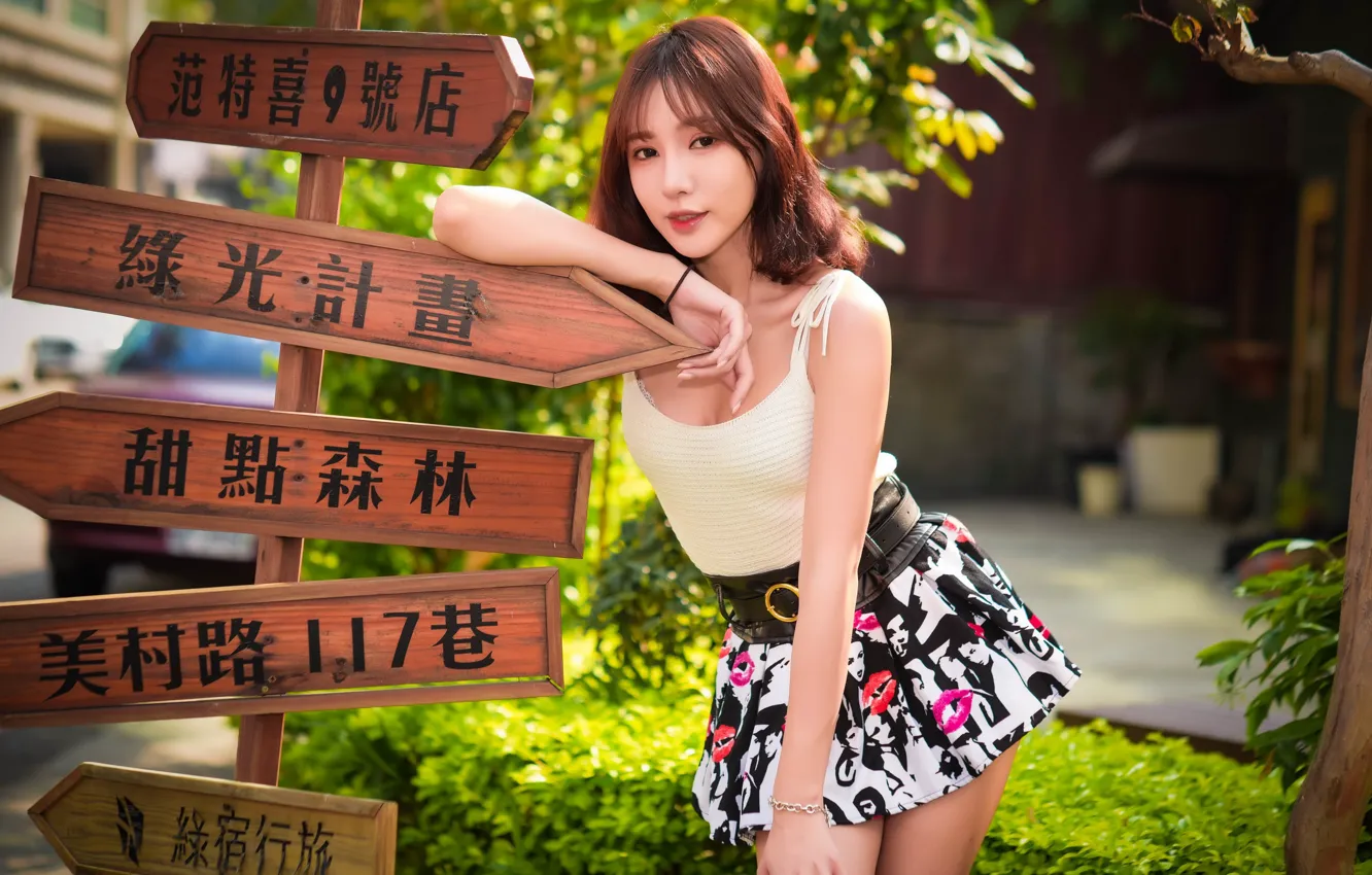 Photo wallpaper girl, pose, background