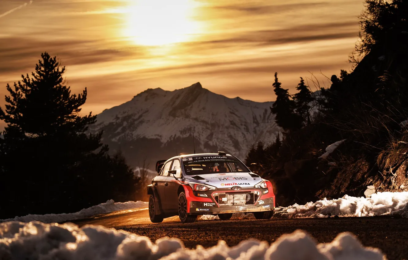 Photo wallpaper Hyundai, WRC, Rally, Rally, Monte Carlo, i20