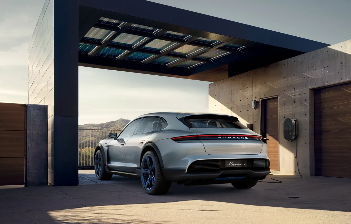 Photo wallpaper Concept, Porsche, rear view, 2018, Mission E, Cross Turismo
