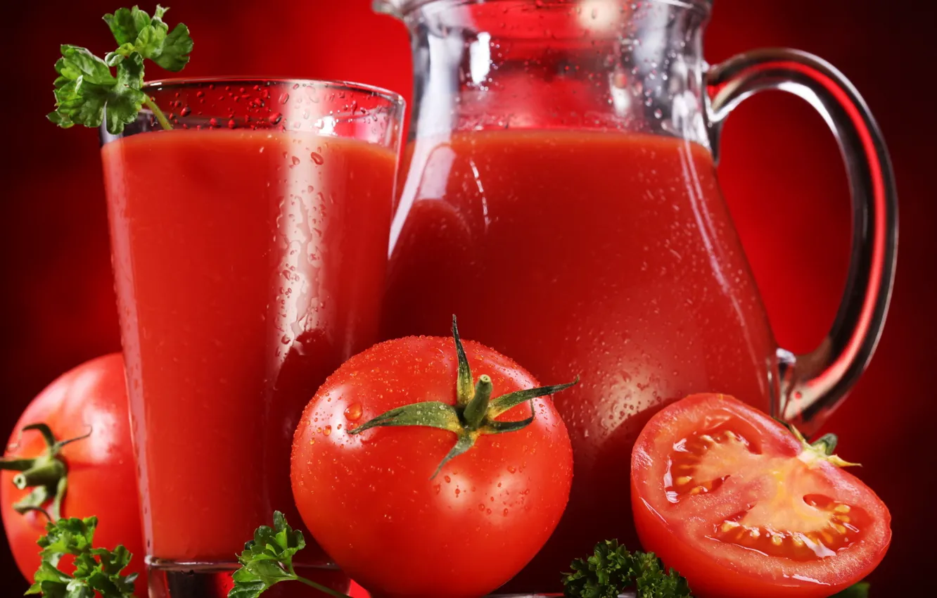 Photo wallpaper red, juice, tomatoes