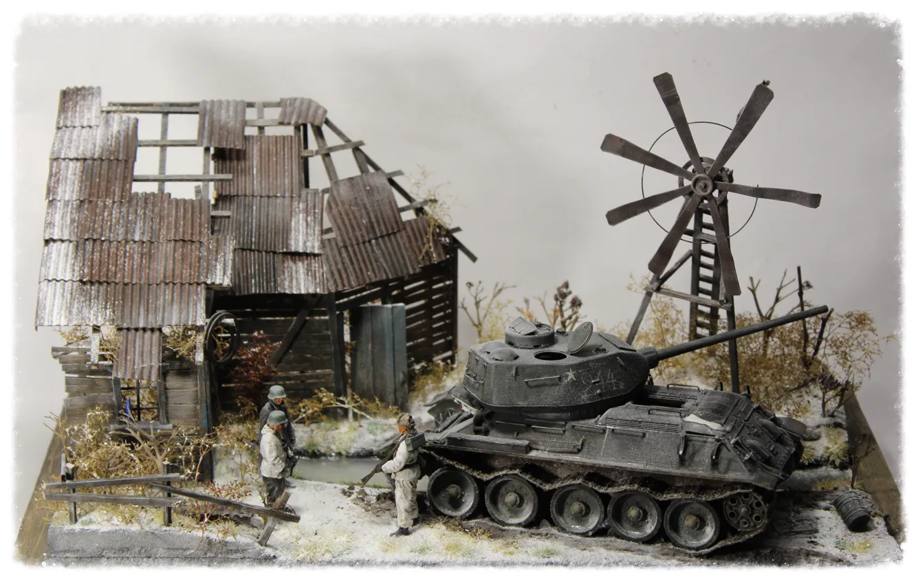 Photo wallpaper toy, model, T-34/85, East Prussia