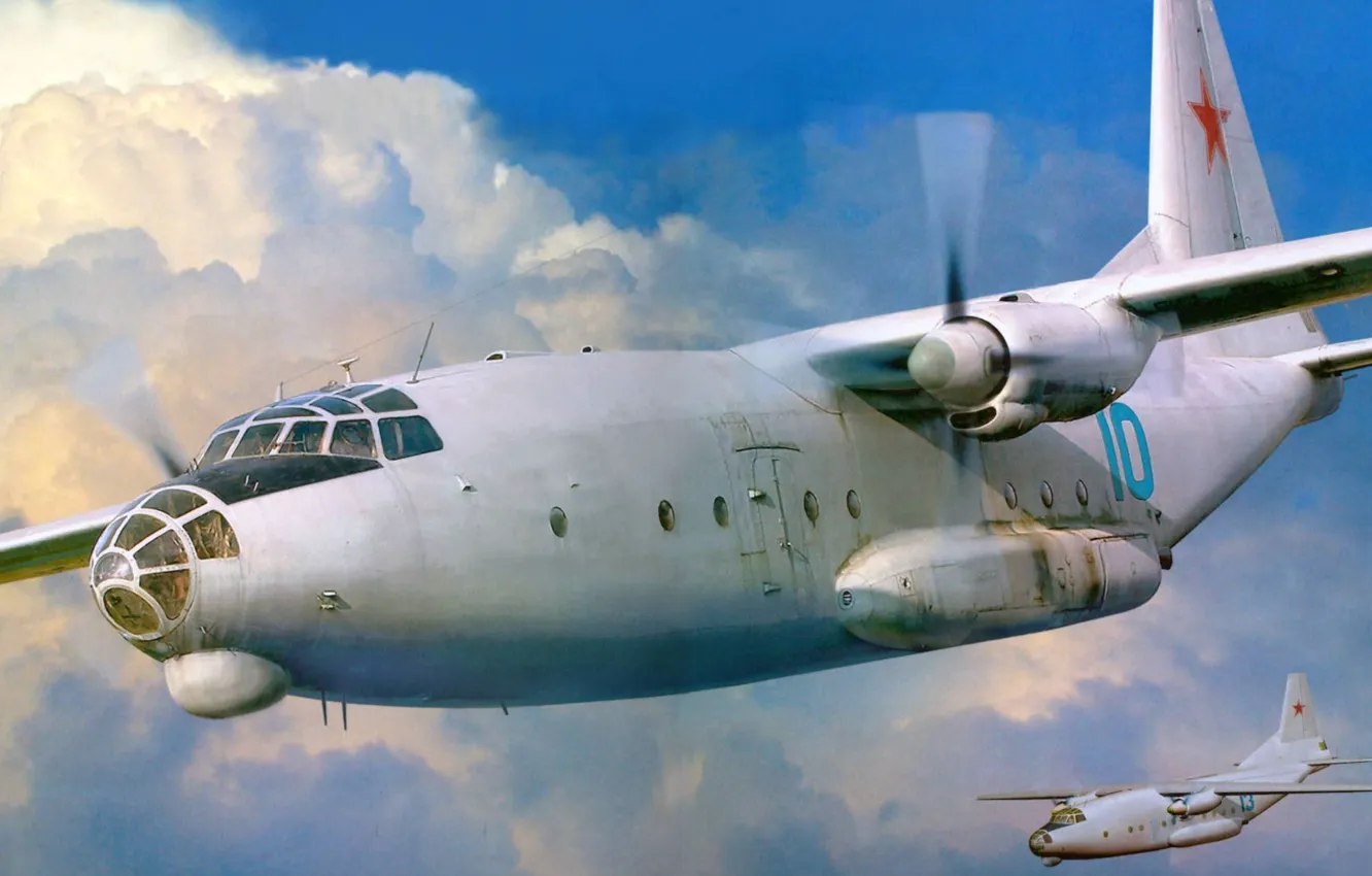 Photo wallpaper Camp, An-8, military transport aircraft