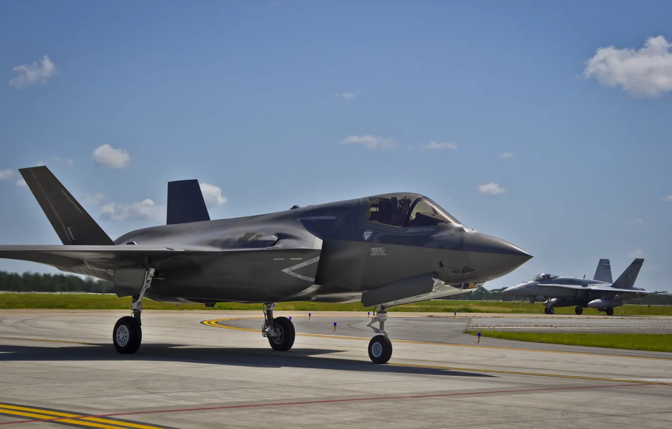 Photo wallpaper UNITED STATES AIR FORCE, Lightning II, F-35, Fighter-bomber