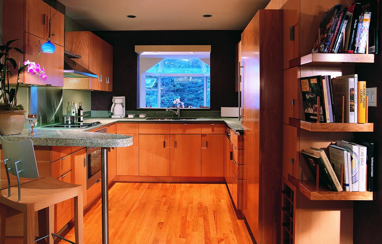 Photo wallpaper design, house, style, interior, cottage, mini kitchen