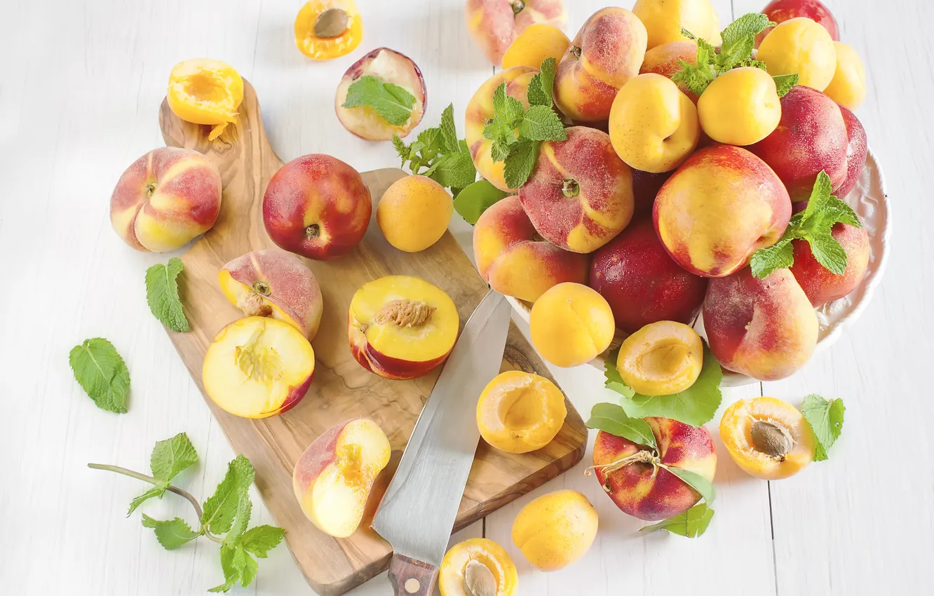 Photo wallpaper peaches, nectarines, Apricots