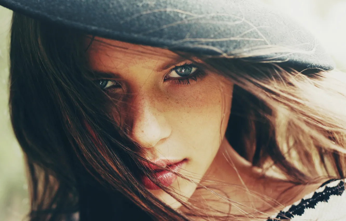 Photo wallpaper look, girl, hat, My Nirri Hakanson