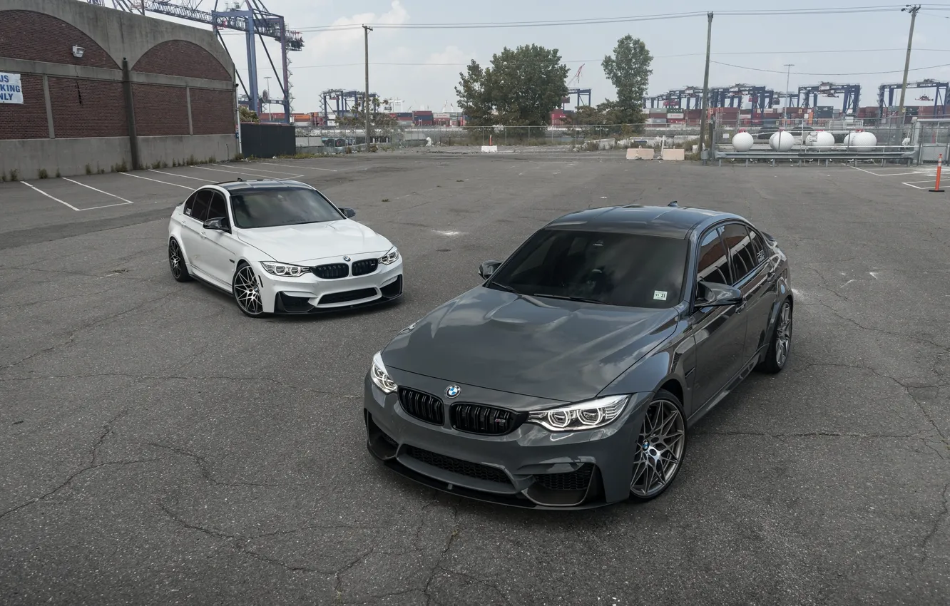 Photo wallpaper BMW, White, Grey, F80, LED, Versus