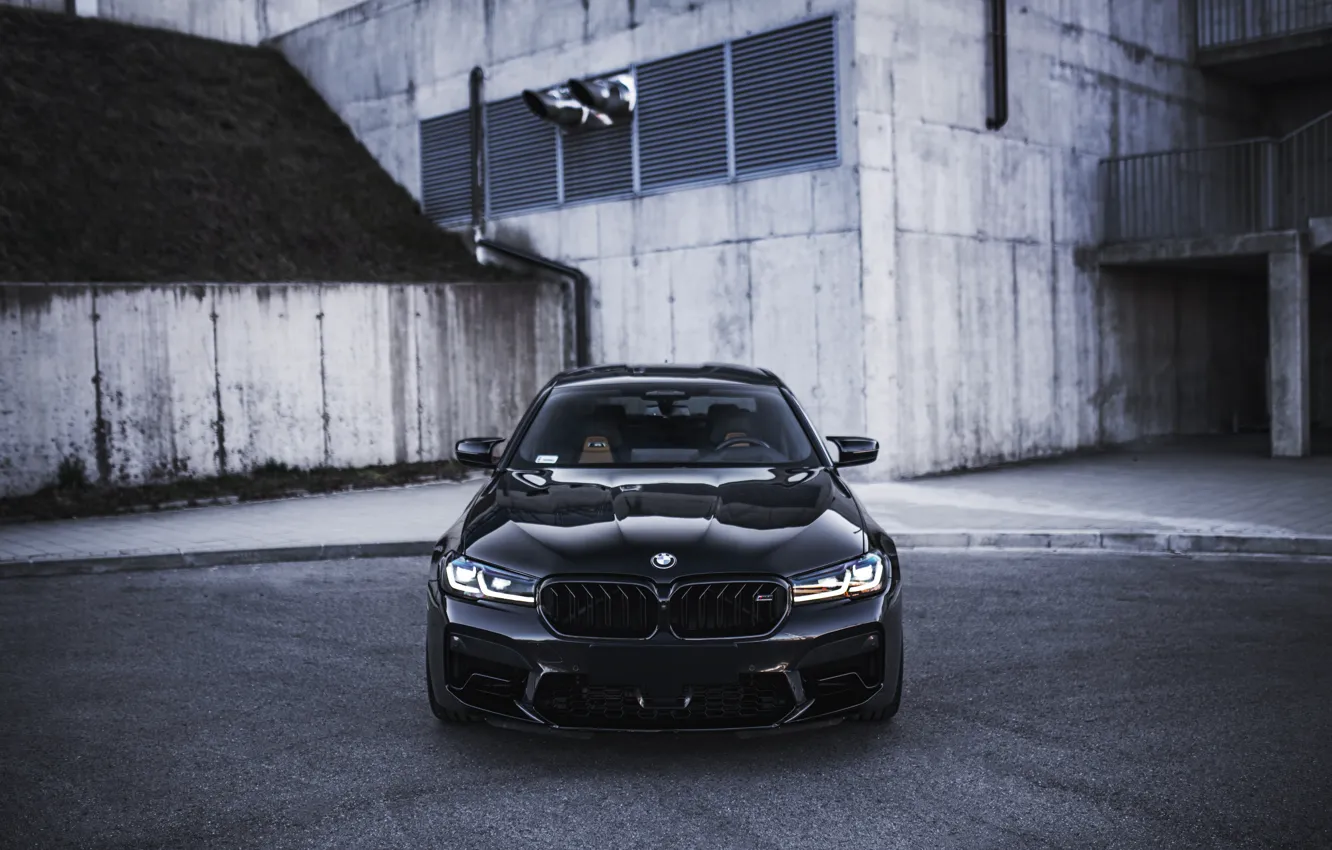 Photo wallpaper BMW, Front, Black, Face, Sight, F90R