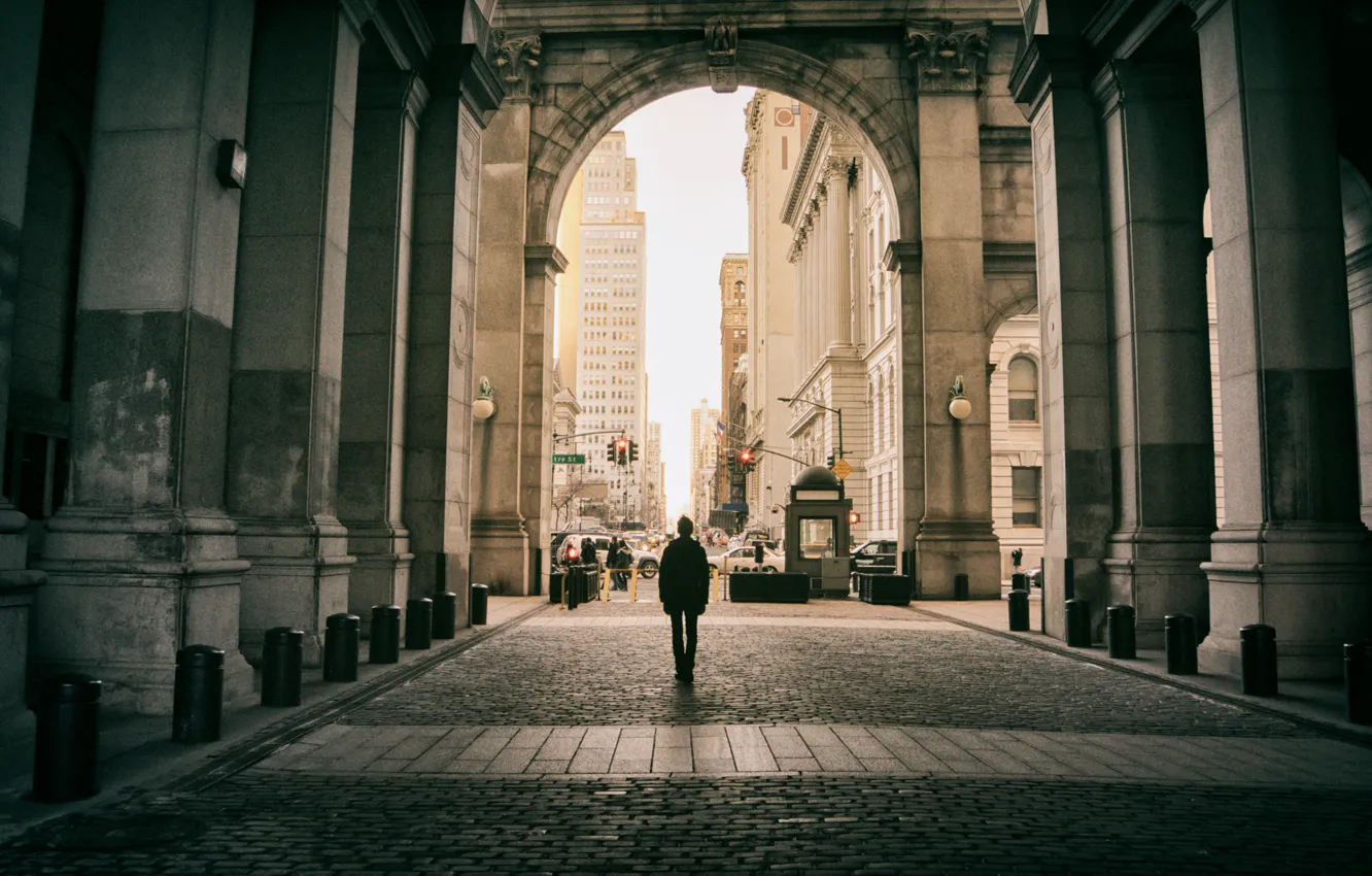 Photo wallpaper USA, United States, cars, New York, New York City, america, traffic, buildings