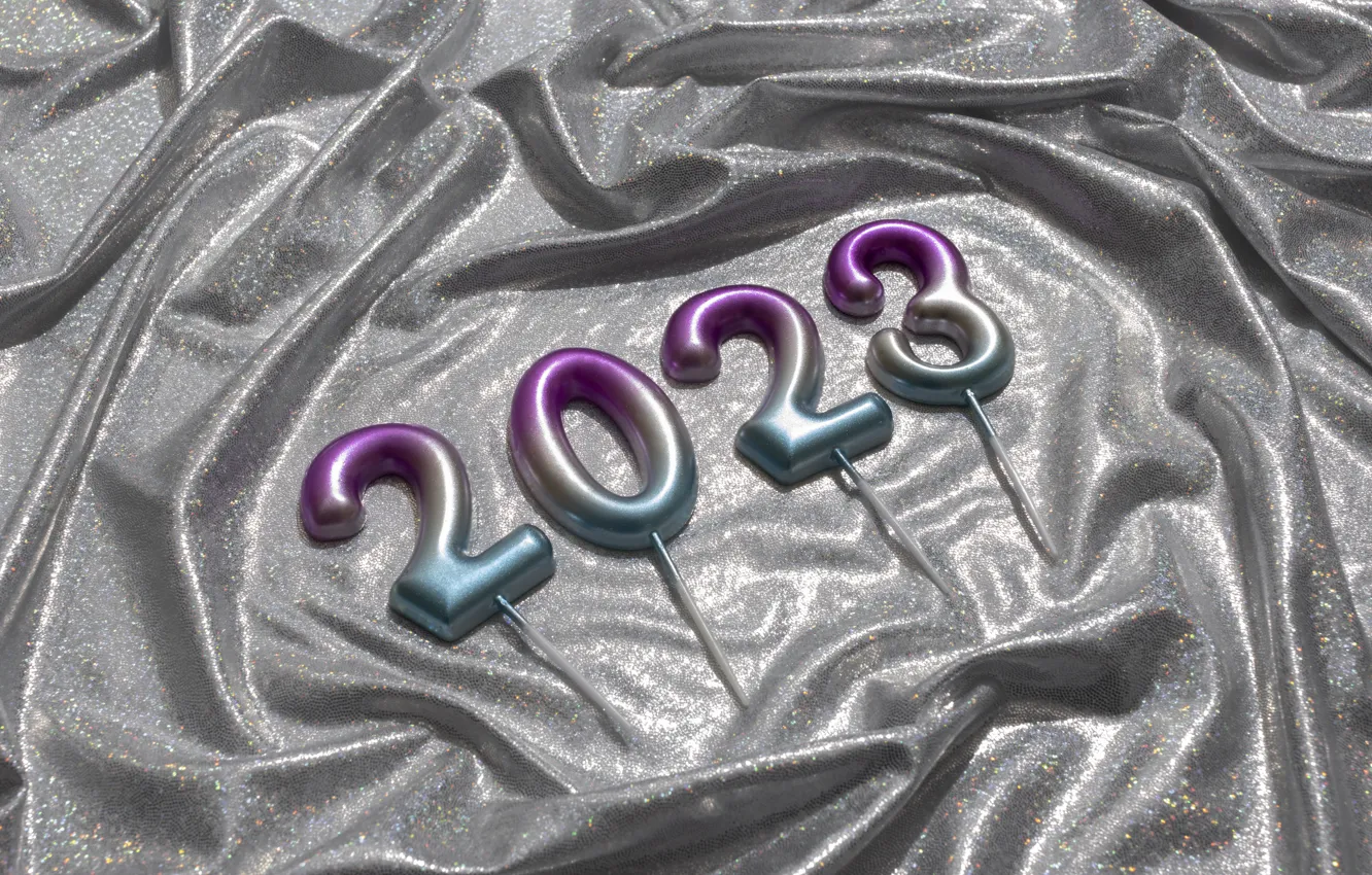 Photo wallpaper lights, Shine, new year, sticks, figures, fabric, folds, lilac
