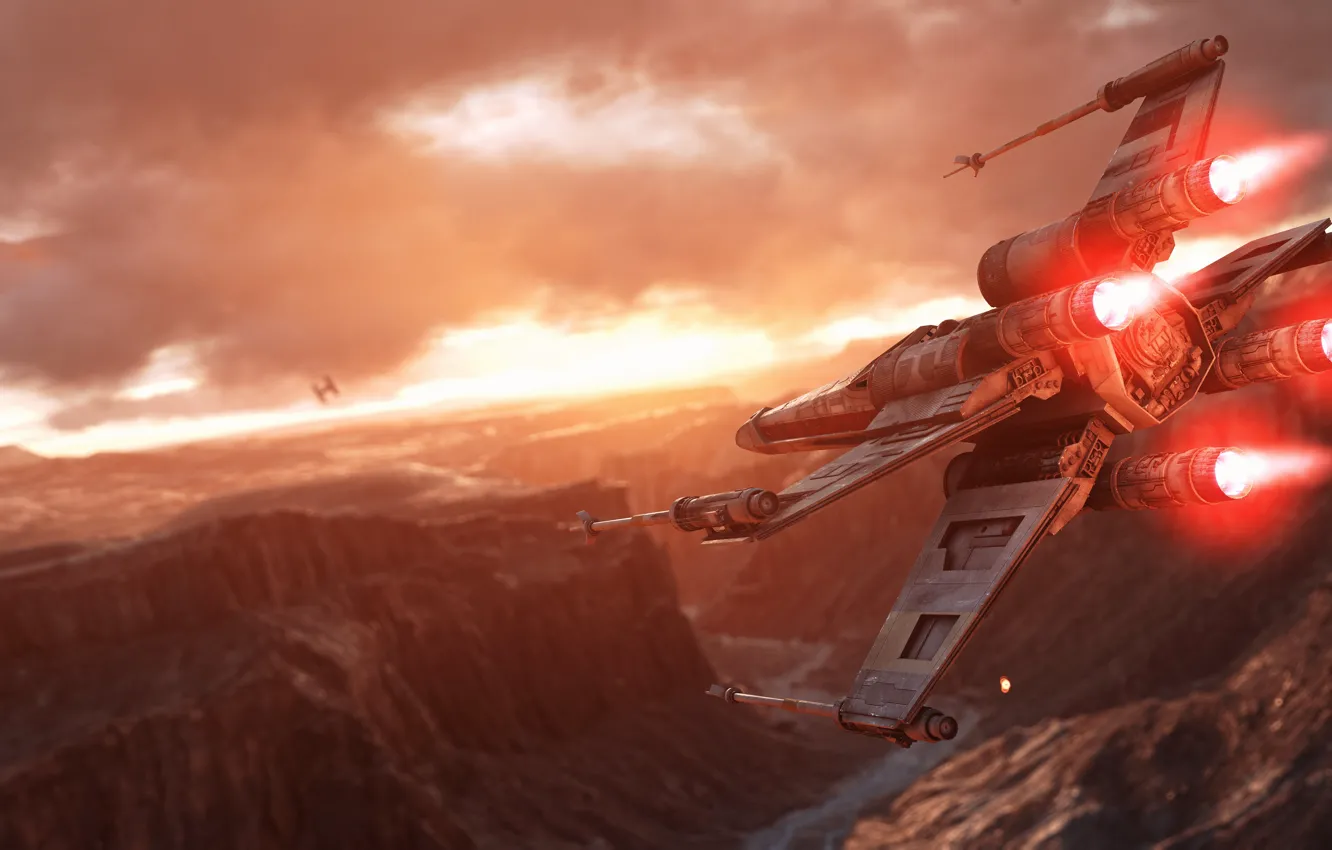Photo wallpaper game, Electronic Arts, DICE, X-Wing, The rebels, Rebels, TIE-Fighter, star wars battlefront