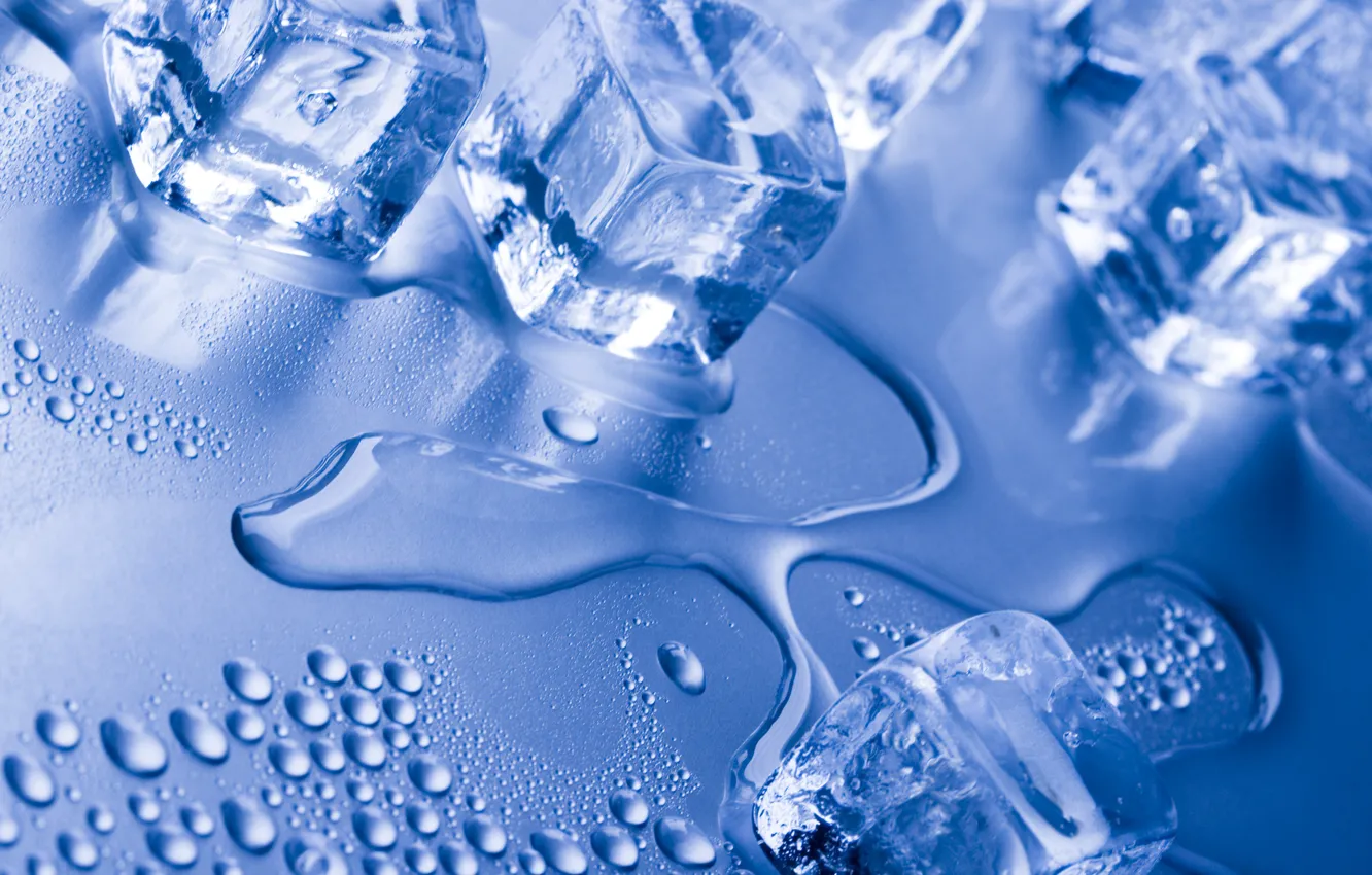 Photo wallpaper water, water, ice cube, ice cube