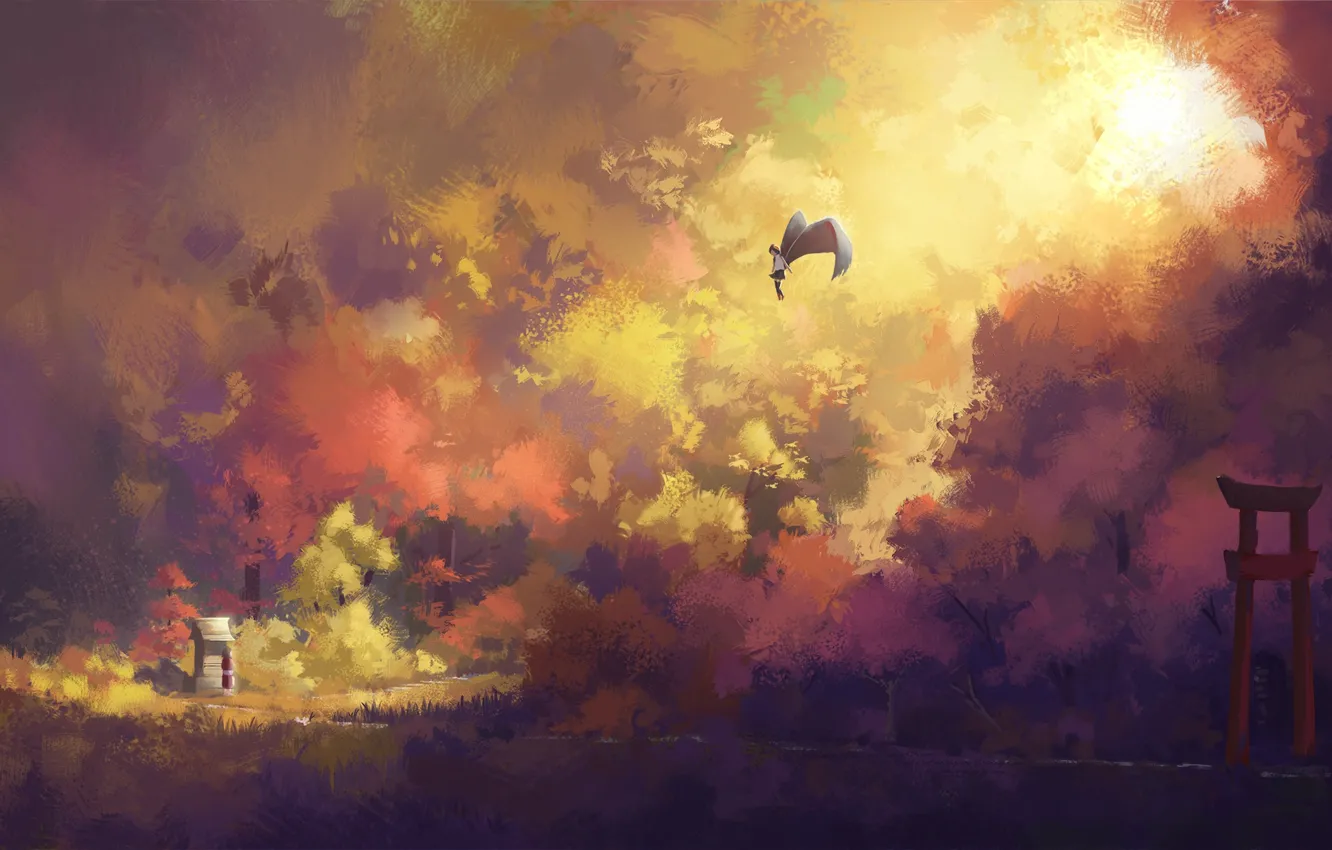 Photo wallpaper painting, touhou, shameimaru aya, Touhou, fjsmu