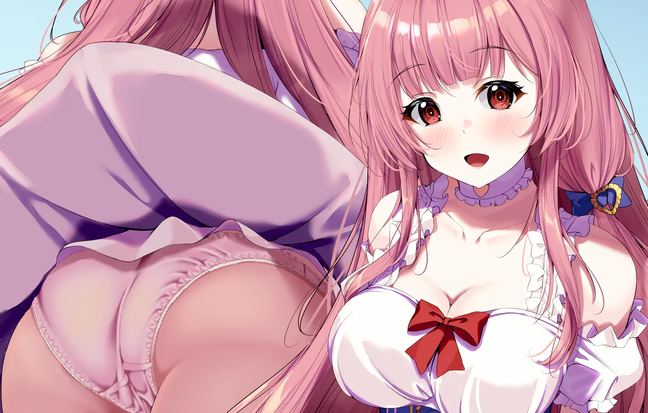 Photo wallpaper girl, sexy, lingerie, ass, <b>pantsu</b>, cleavage, panties, pink ...