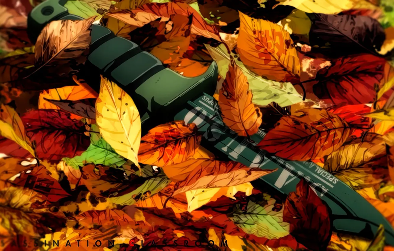 Photo wallpaper weapon, blade, leaf, knife, konoha, Ansatsu Kyoushitsu, Assassination Classroom