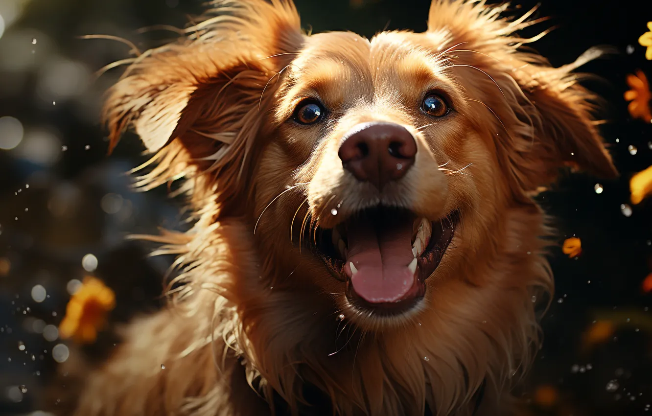 Photo wallpaper face, dog, digital art, Nova Scotia duck tolling Retriever, AI art, The Art of Artificial …