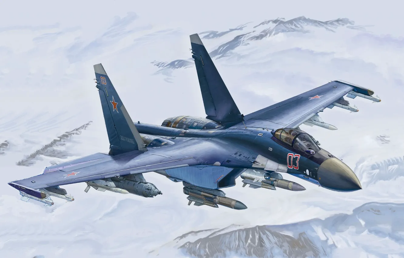 Photo wallpaper Russia, Su-35S, Videoconferencing Russia, Combat aircraft
