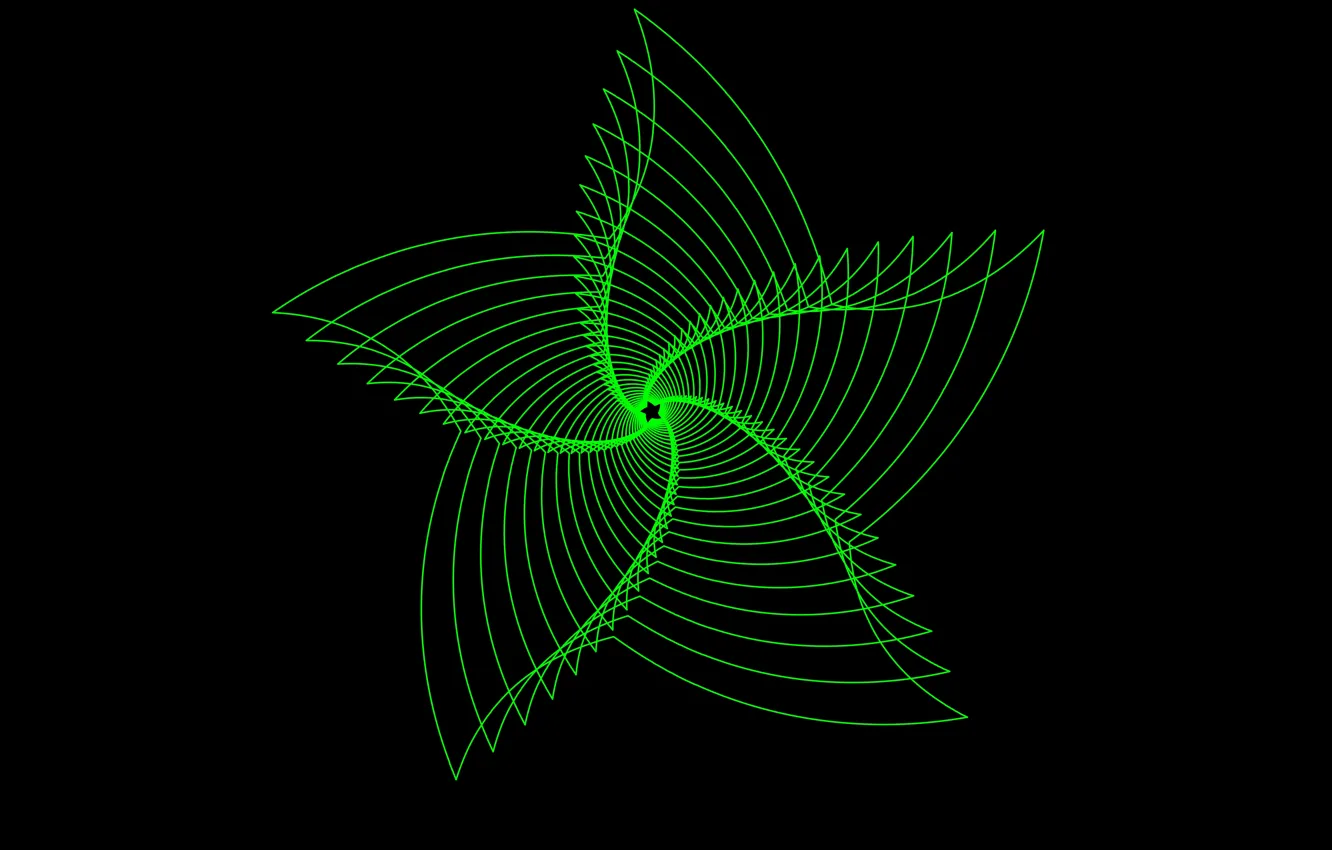 Photo wallpaper stars, flowers, green, black background
