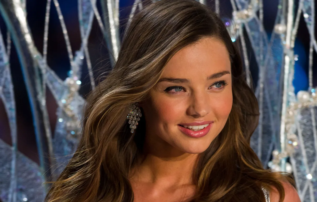 Photo wallpaper look, face, model, show, fashion, Miranda Kerr, Victoria's Secret