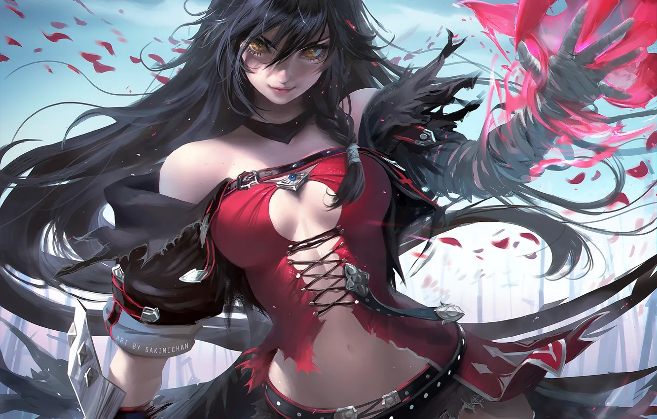 Photo wallpaper girl, magic, pirates, long hair, anime, art, Tales Of Berseria