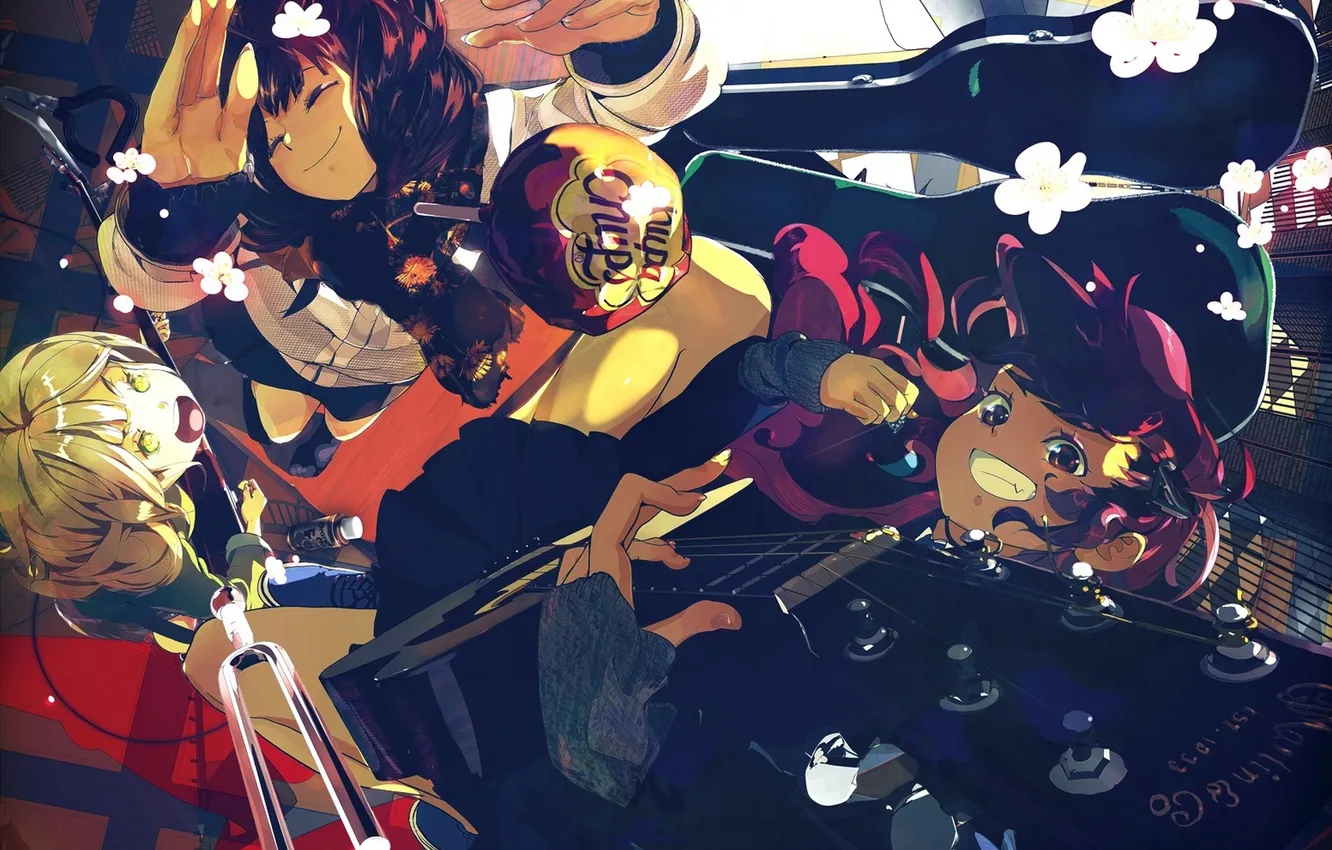 Photo wallpaper girl, guitar, group, anime, art, the candy, Chupa Chups, nanathy