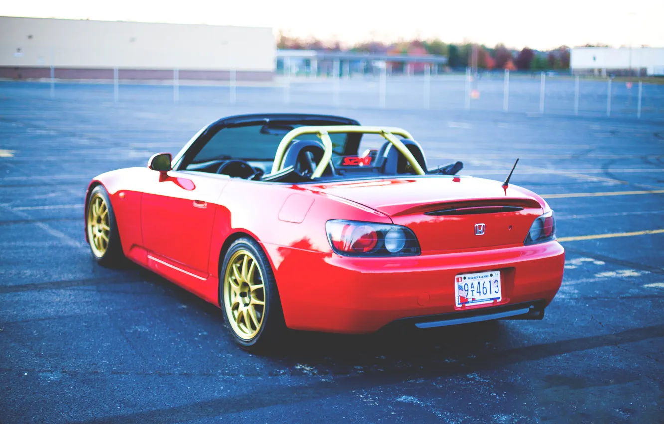 Photo wallpaper red, convertible, Honda, Honda, S2000