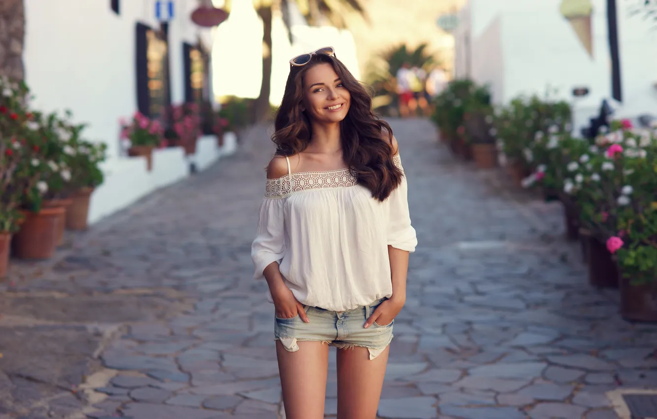 Photo wallpaper girl, lifestyle, flowers, model, hair, female, Glamour, Journey