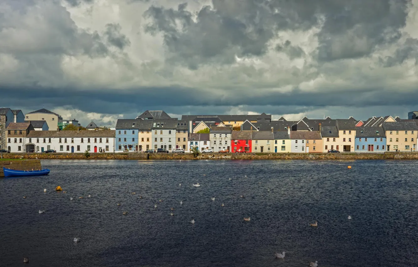 Photo wallpaper clouds, home, Ireland, Galway