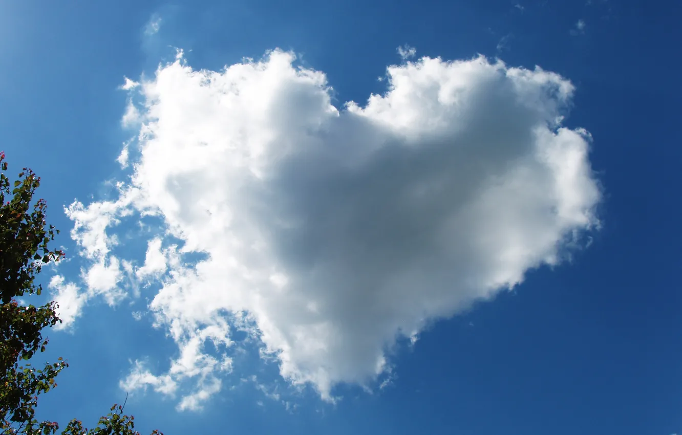 Photo wallpaper the sky, clouds, heart